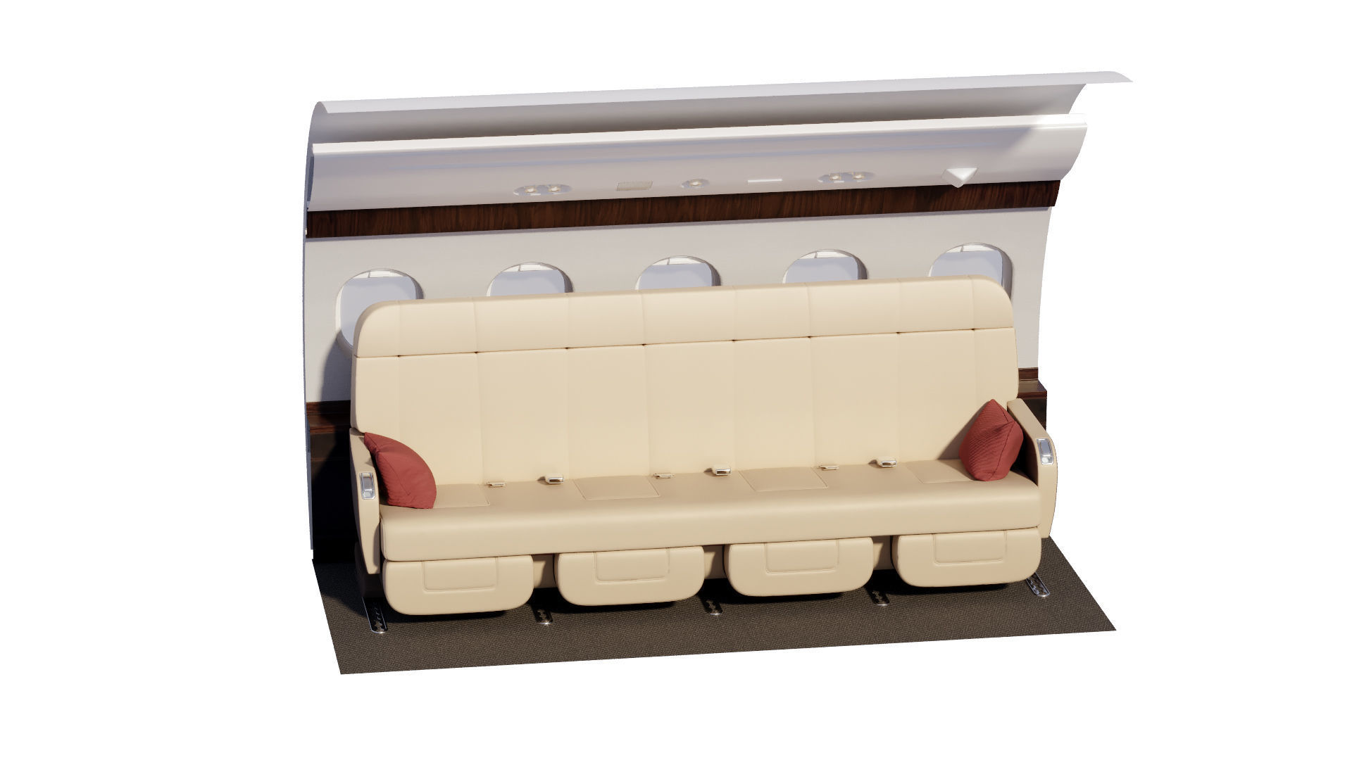 Buisiness jet interior Bej 3D model_12