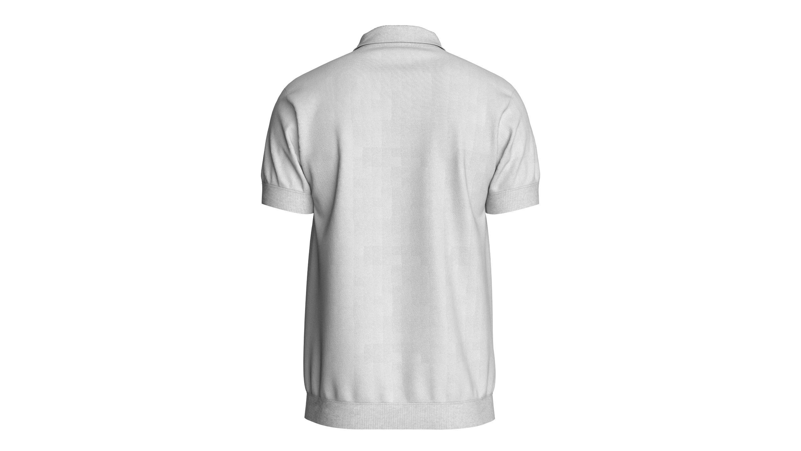Men Short Sleeve Polo Without Button 3D model_3