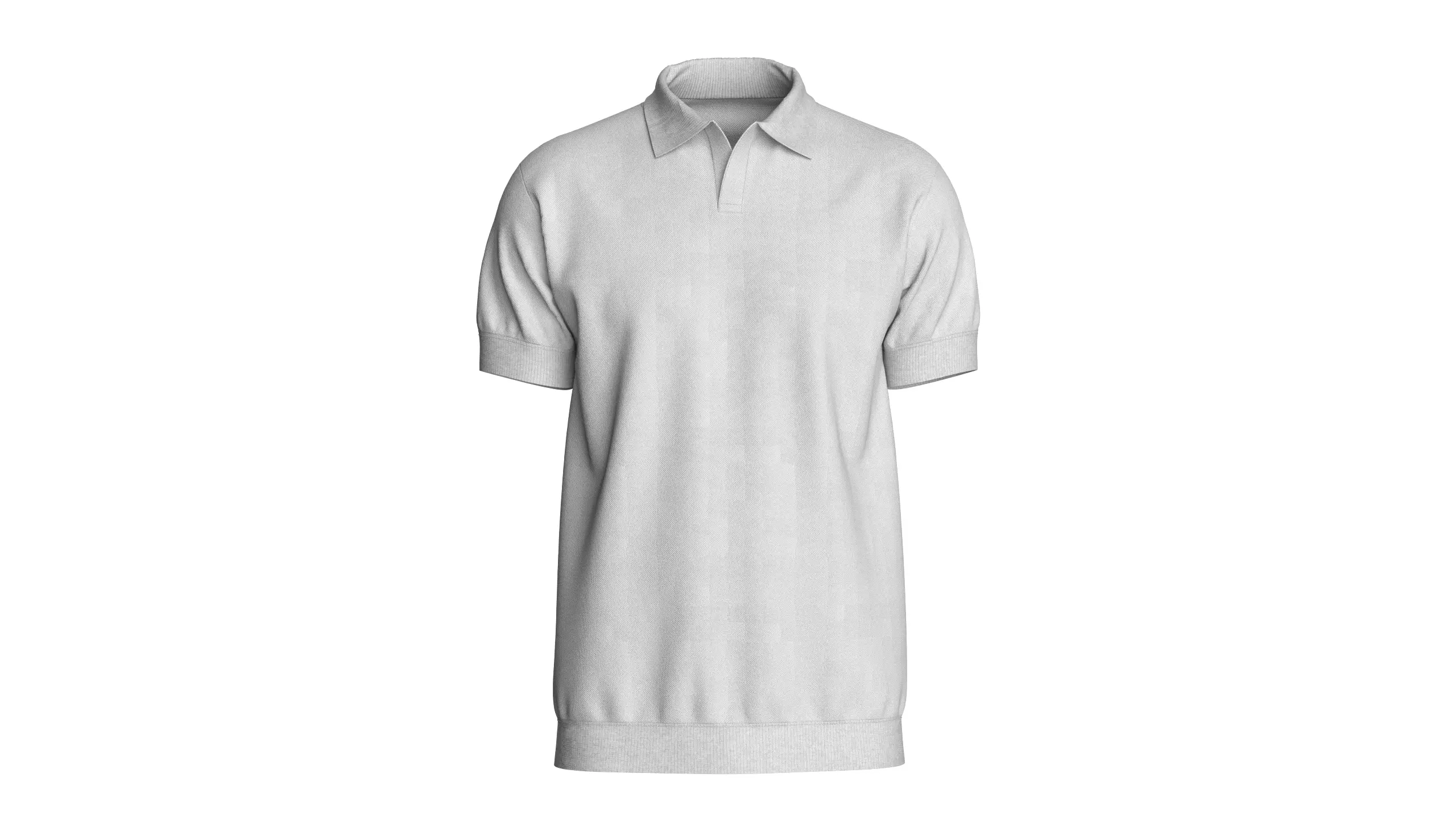 Men Short Sleeve Polo Without Button 3D model_0
