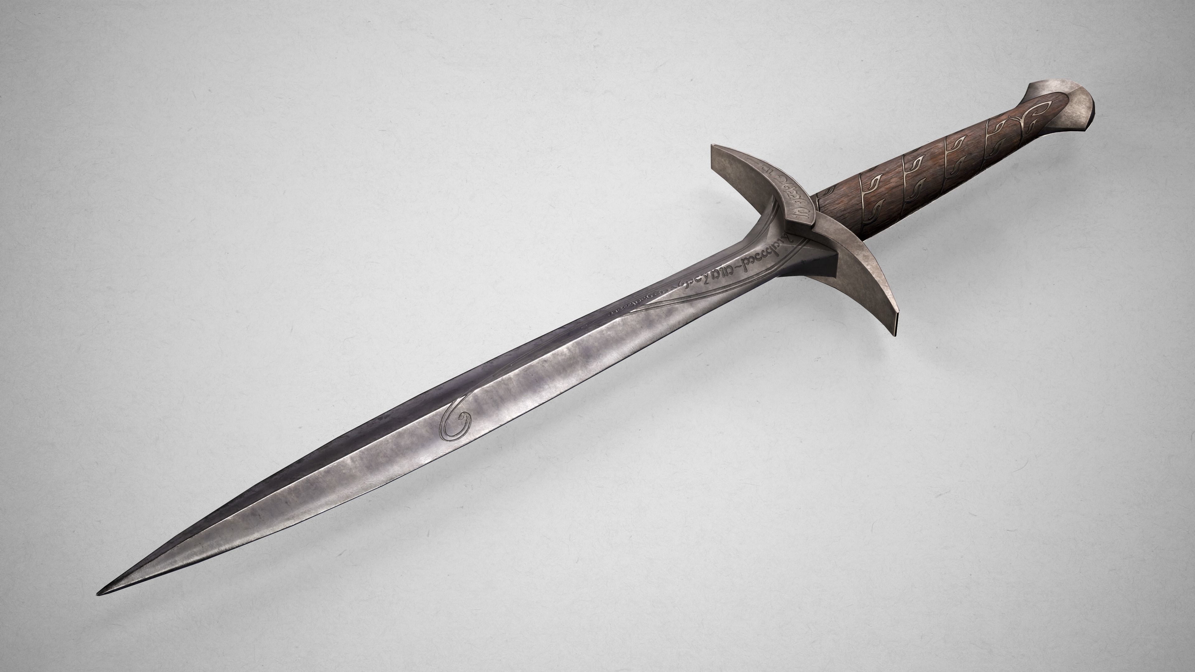 Sting Sword from The Hobbit - Lord Of The Rings Dagger Low-poly 3D model_6