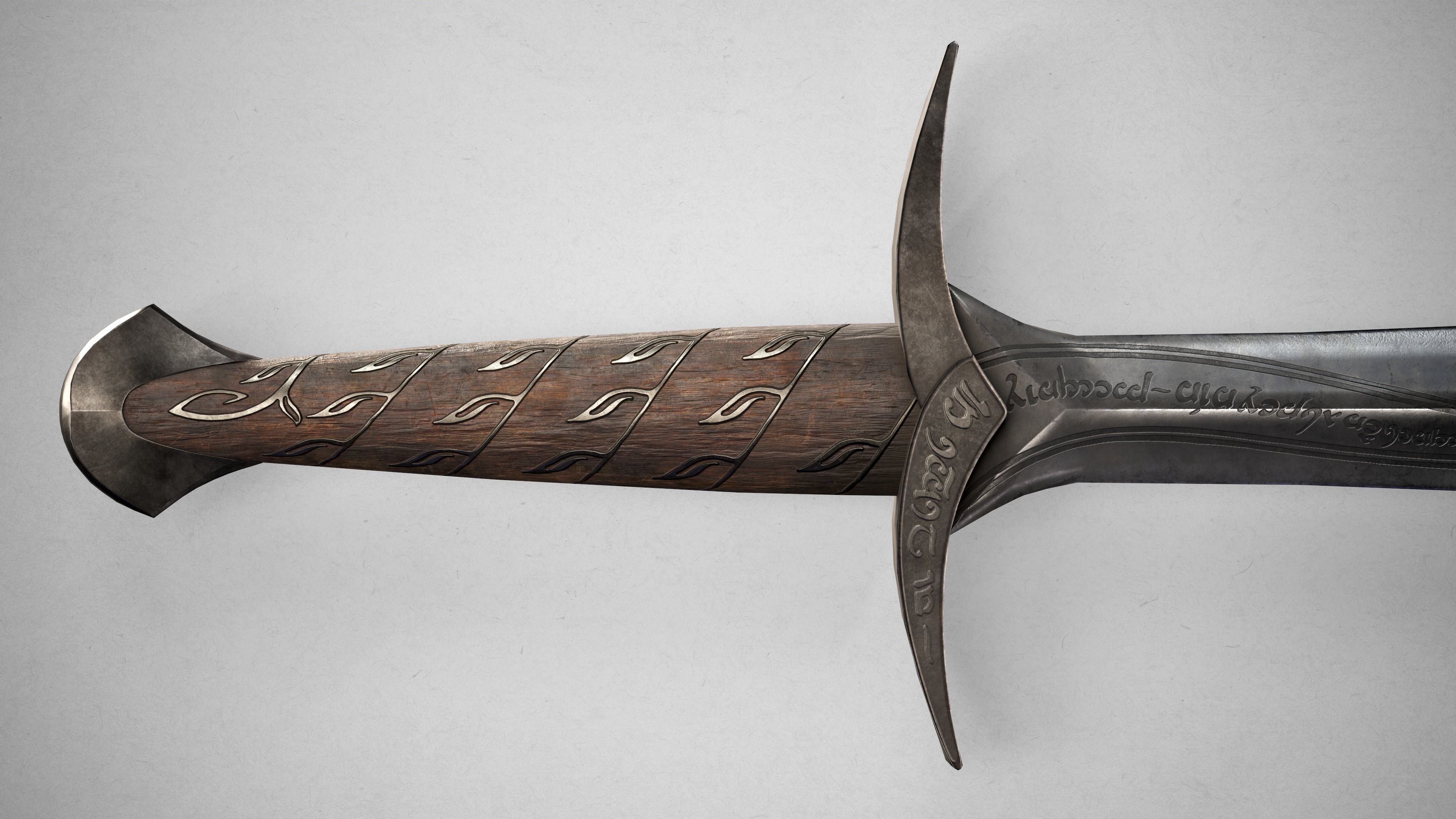 Sting Sword from The Hobbit - Lord Of The Rings Dagger Low-poly 3D model_2