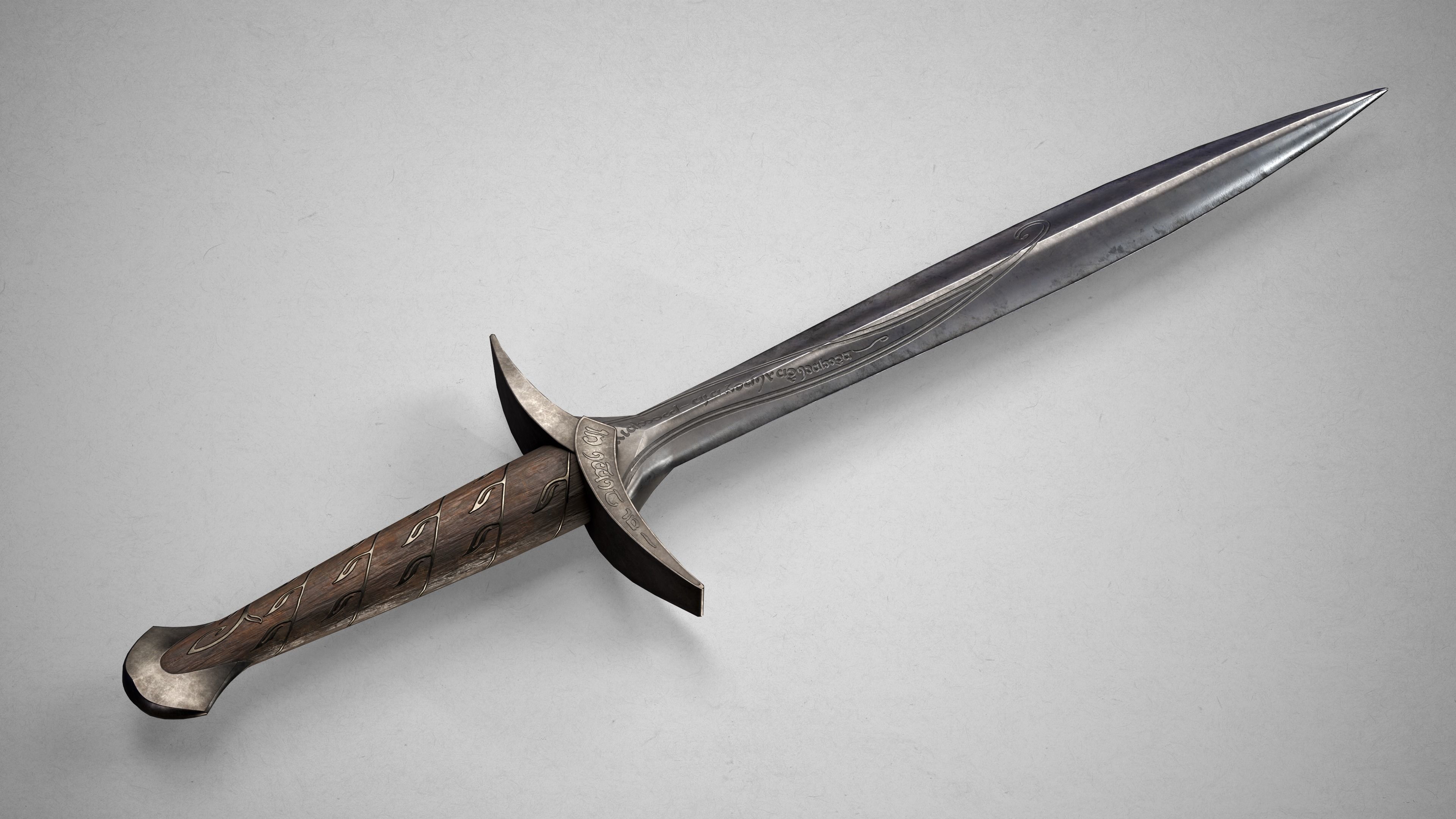 Sting Sword from The Hobbit - Lord Of The Rings Dagger Low-poly 3D model_1
