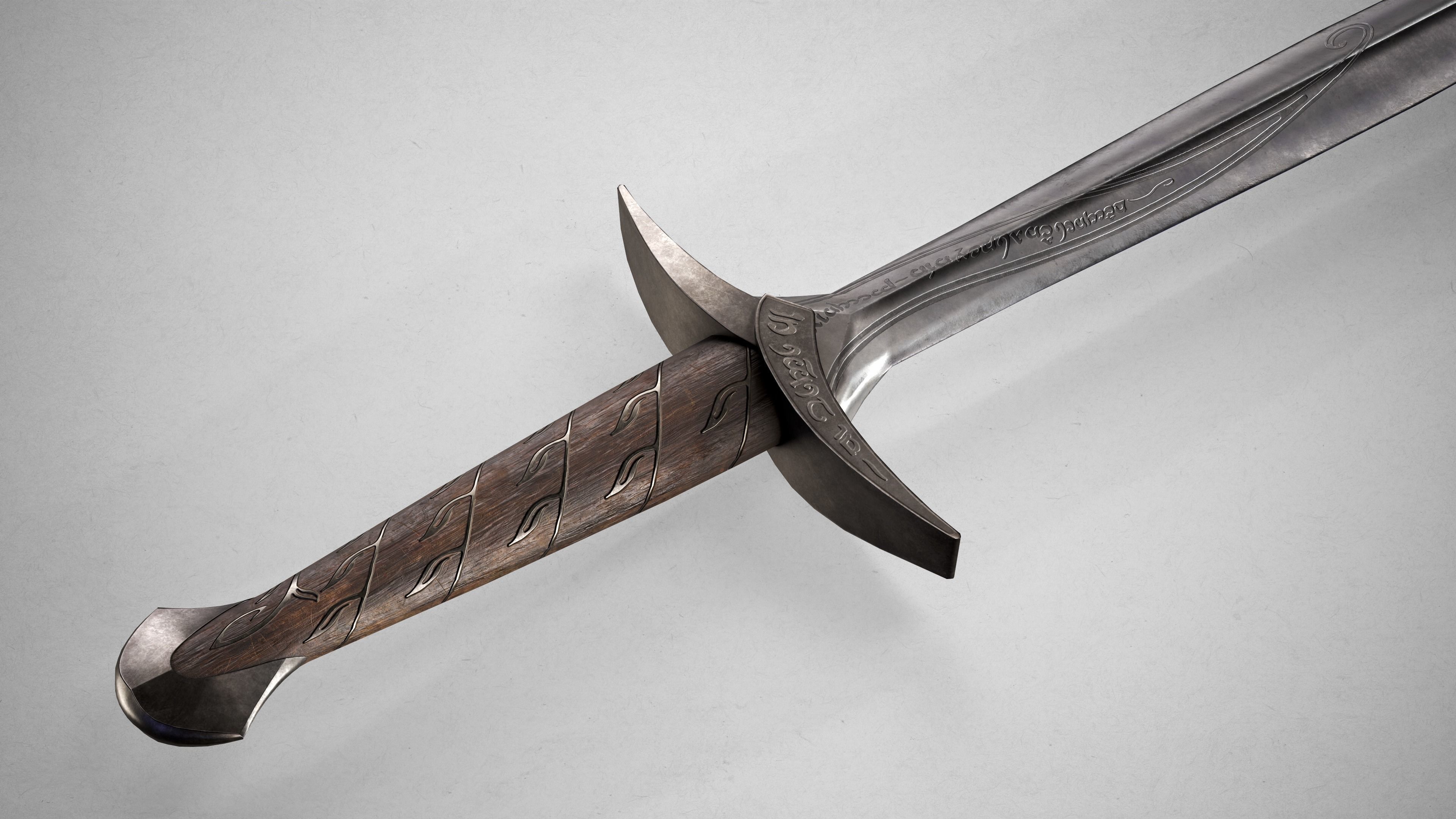 Sting Sword from The Hobbit - Lord Of The Rings Dagger Low-poly 3D model_8