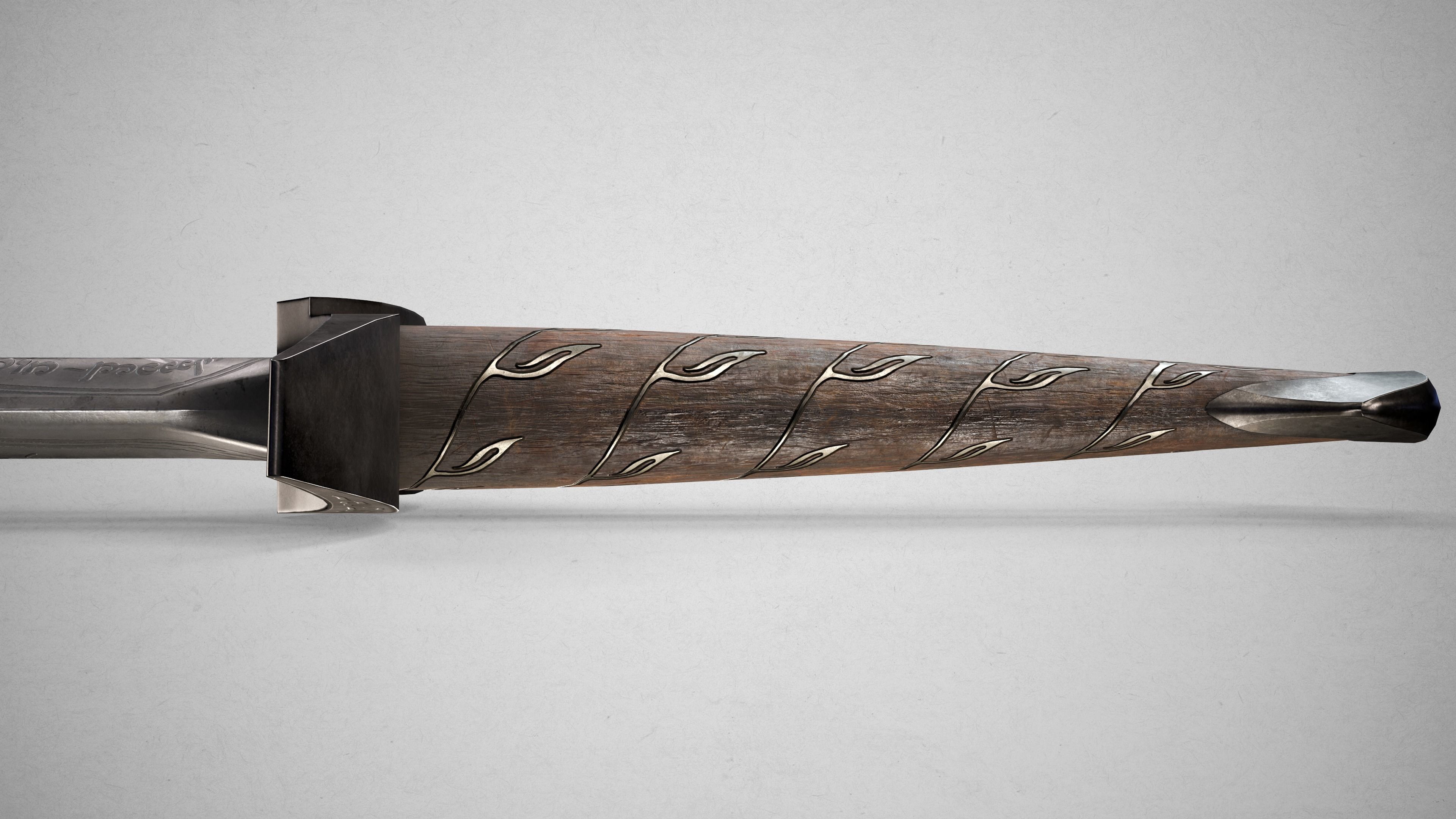 Sting Sword from The Hobbit - Lord Of The Rings Dagger Low-poly 3D model_9