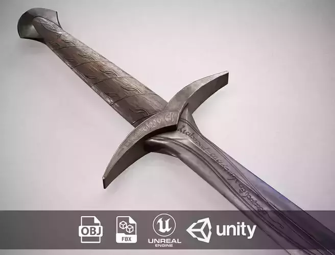 Sting Sword from The Hobbit - Lord Of The Rings Dagger Low-poly 3D model Sting Sword from The Hobbit - Lord Of The Rings Dagger Low-poly 3D model