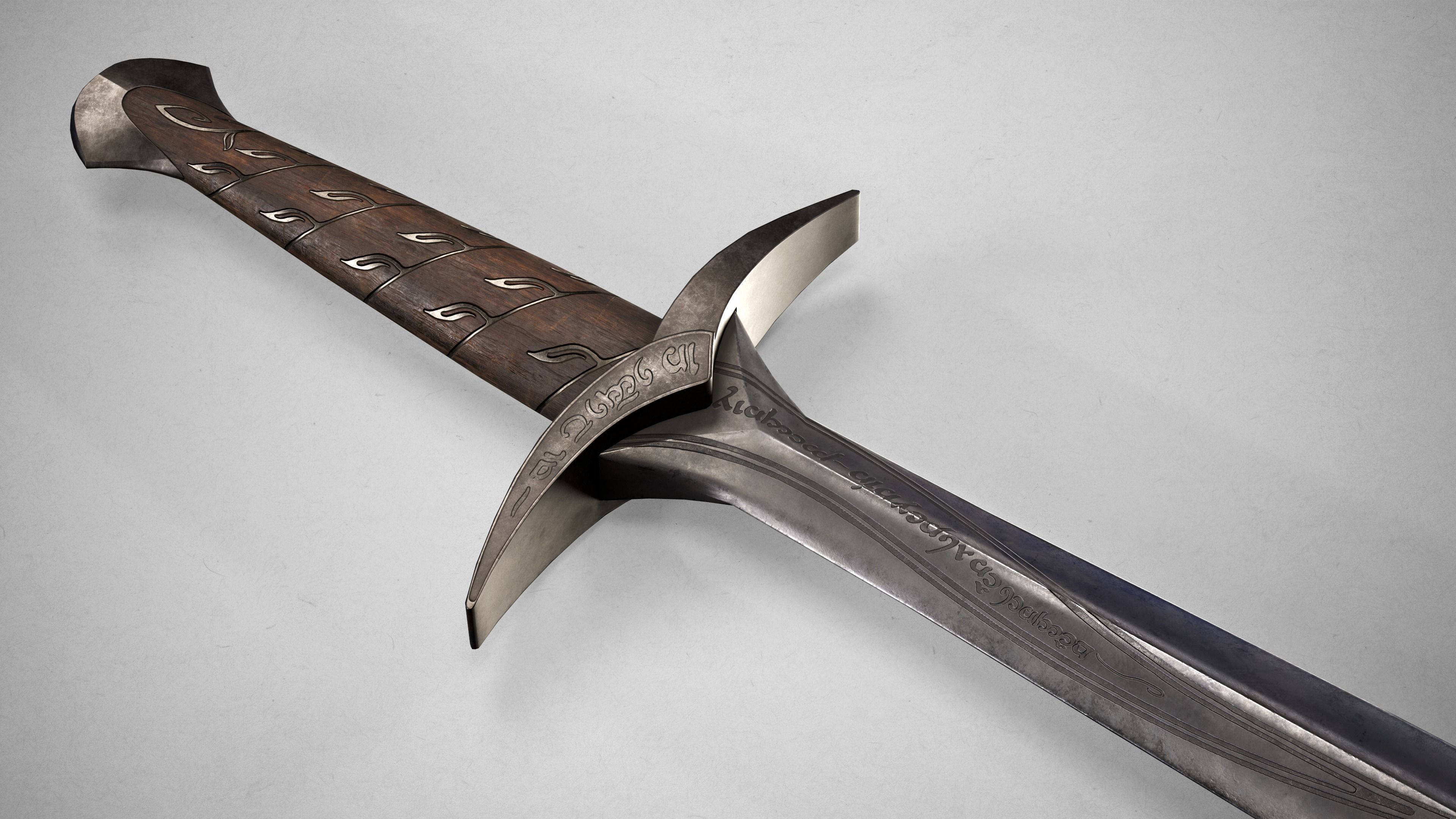 Sting Sword from The Hobbit - Lord Of The Rings Dagger Low-poly 3D model_7