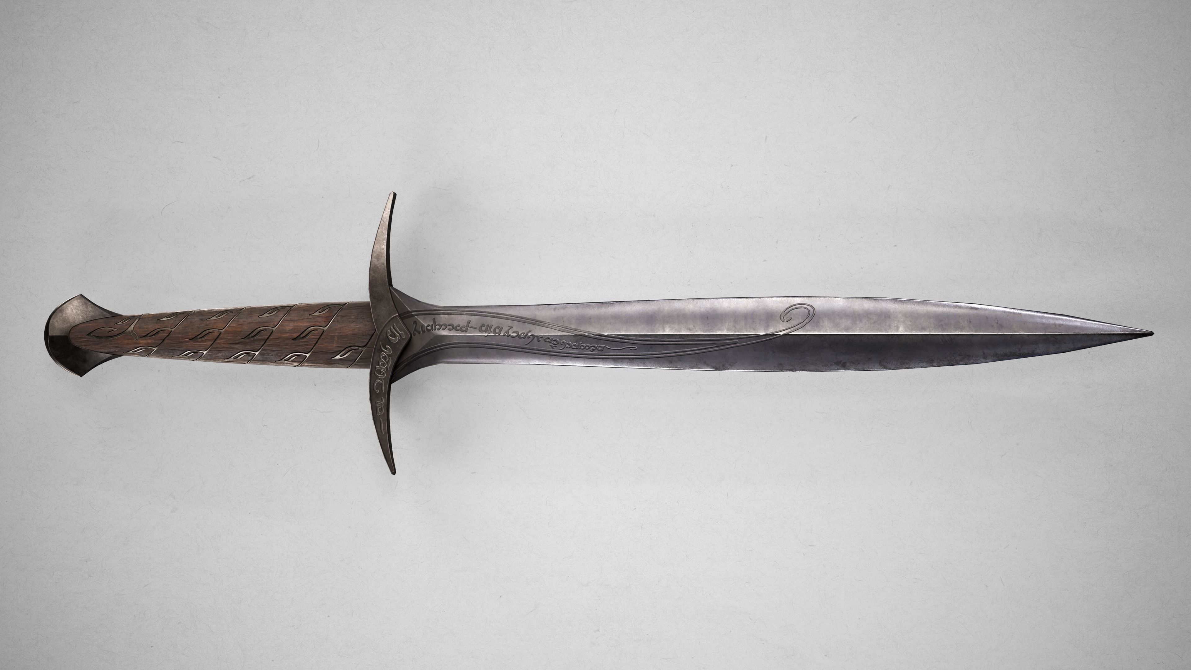Sting Sword from The Hobbit - Lord Of The Rings Dagger Low-poly 3D model_5