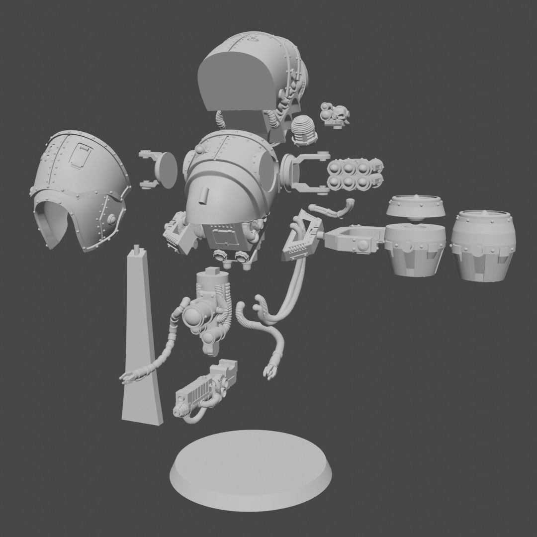 Flying robot 3D print model_4