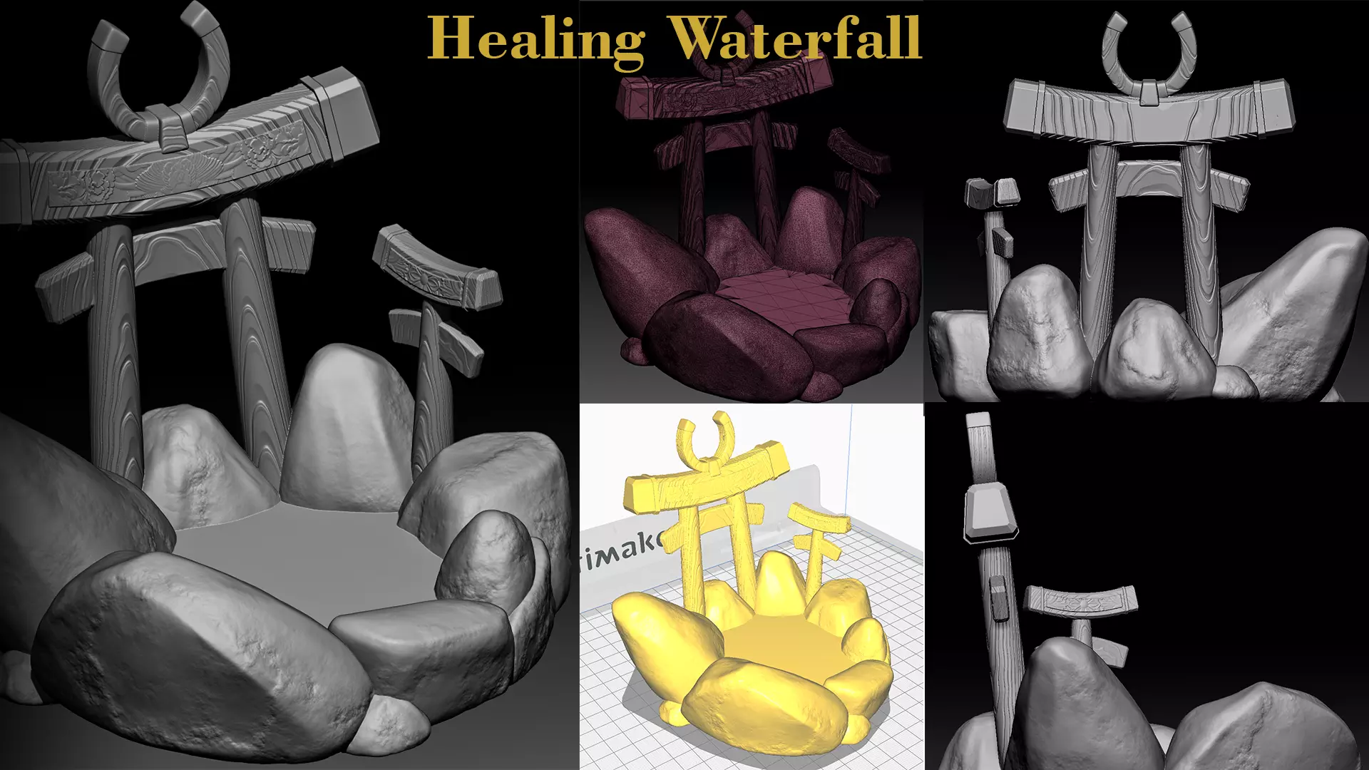 Healing Waterfall Free 3D print model_0