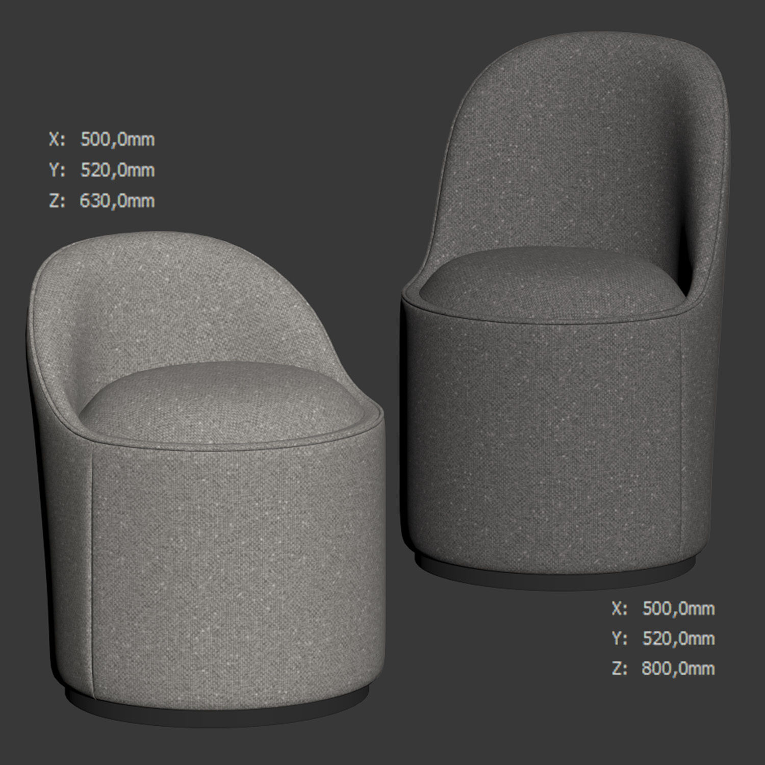 Tail Dining Chair by Gubi 3D model_3