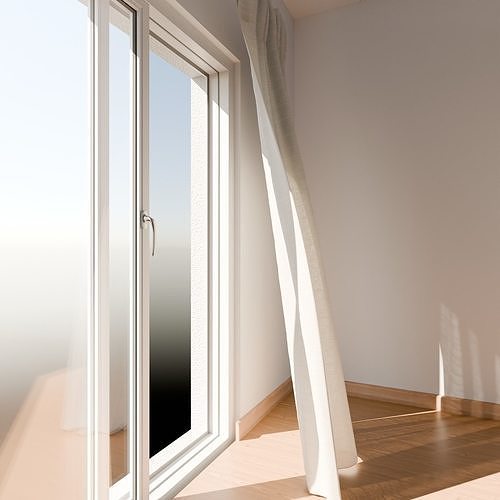 Wind Animated Curtain 01 3D model