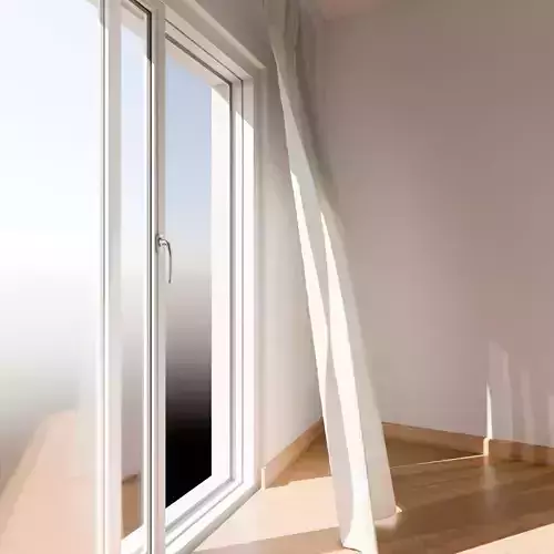 Wind Animated Curtain 01 3D model