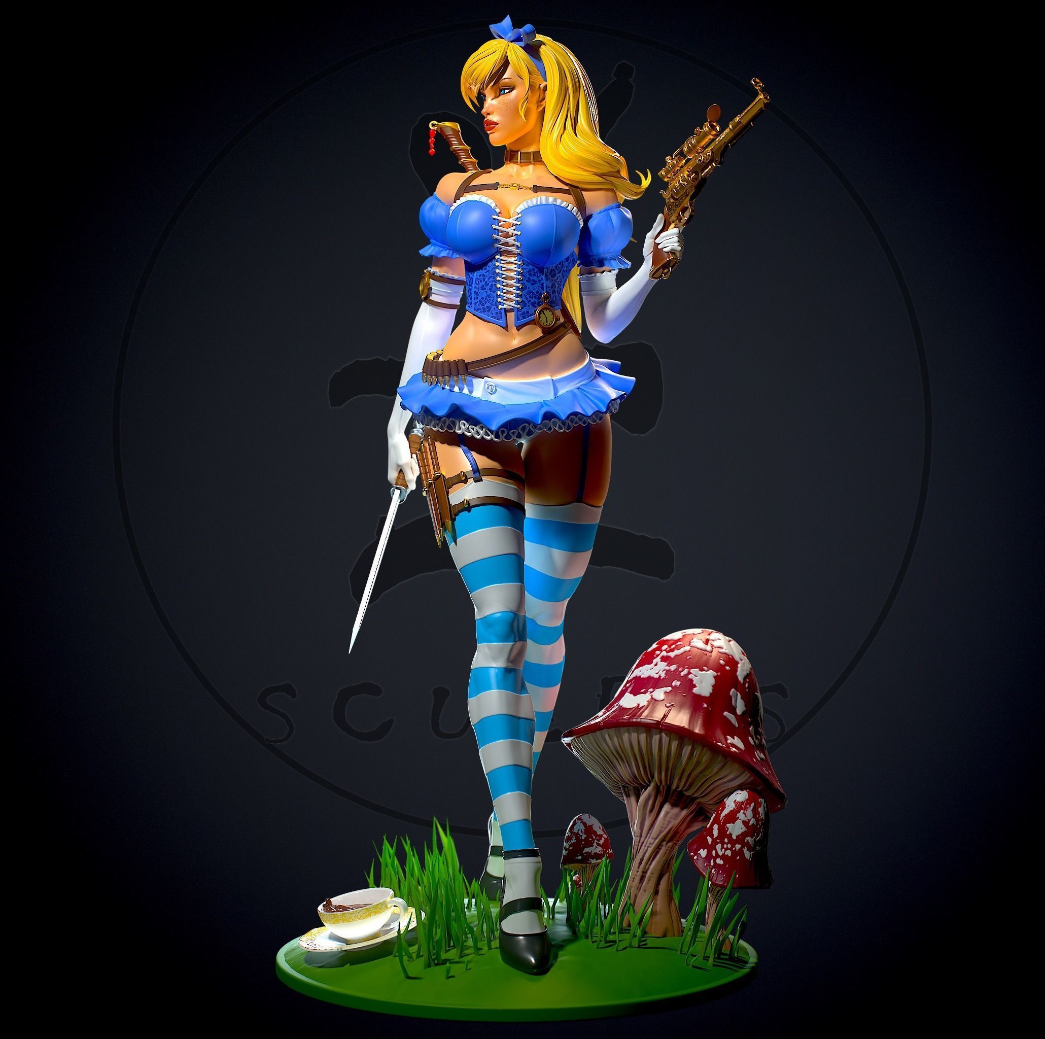 Alice in Wonderland with NSFW 3D print model_5