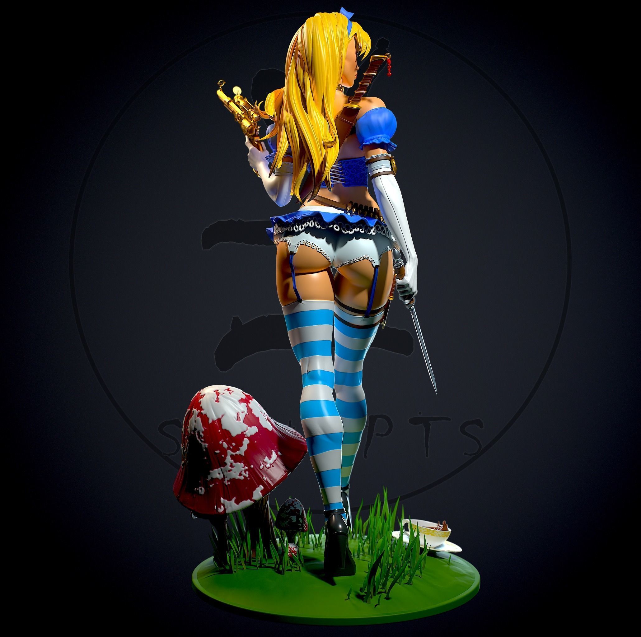Alice in Wonderland with NSFW 3D print model_3