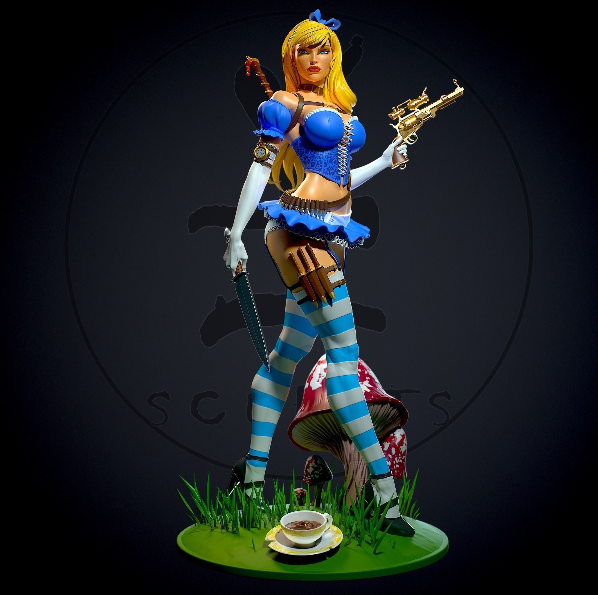 Alice in Wonderland with NSFW 3D print model_1