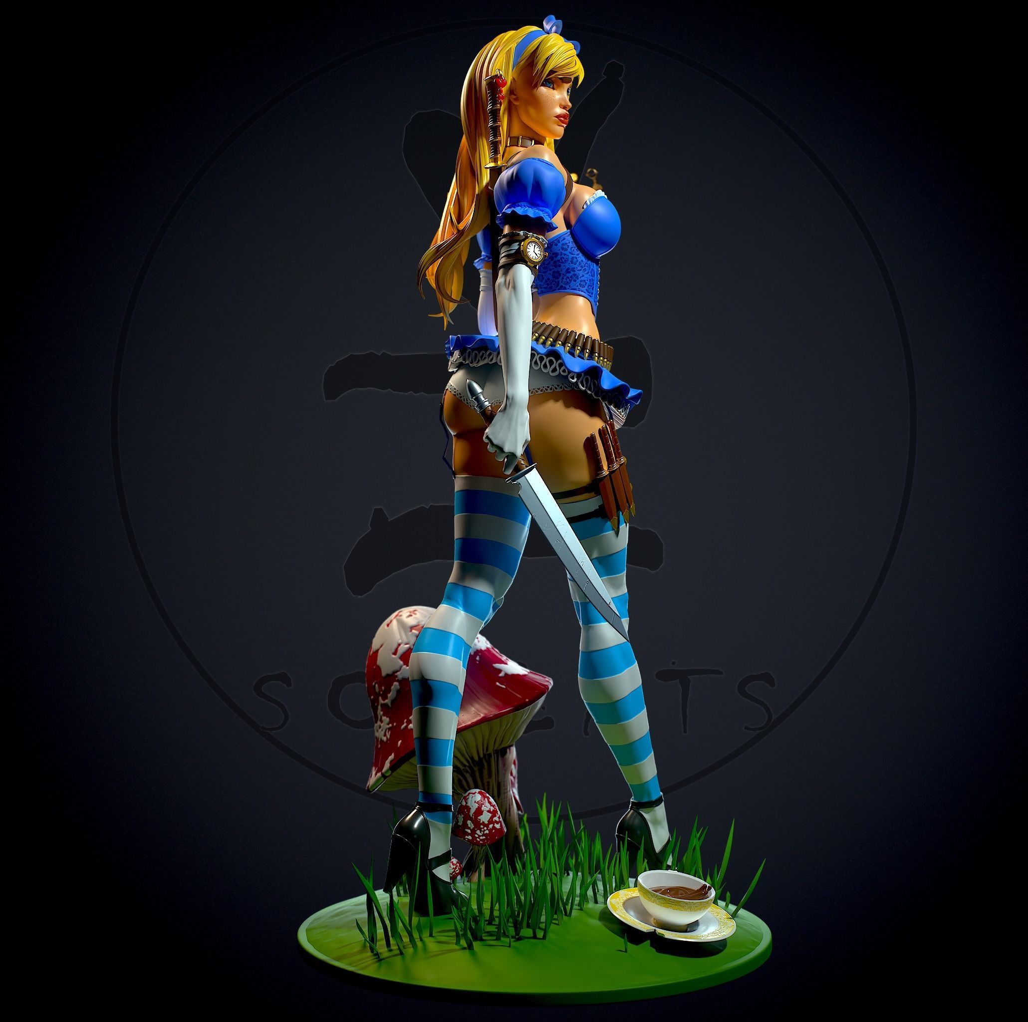 Alice in Wonderland with NSFW 3D print model_2