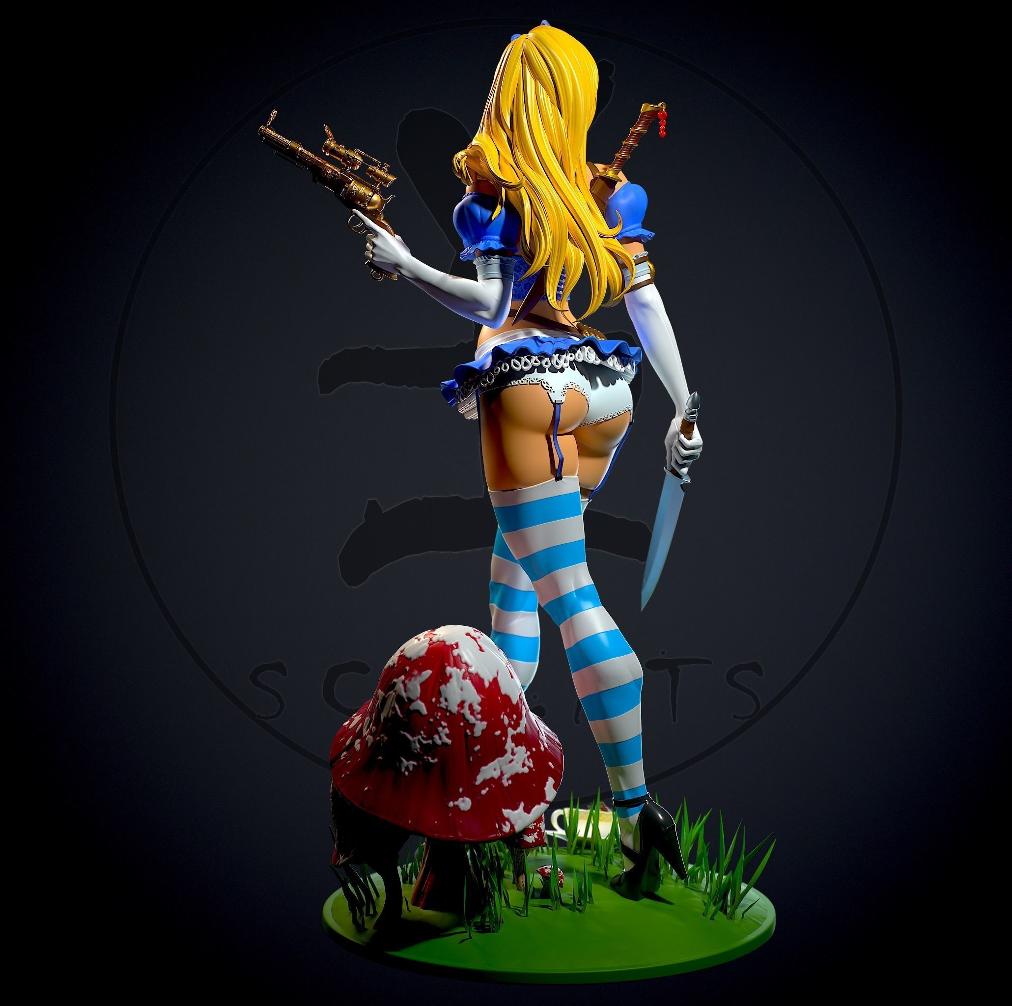 Alice in Wonderland with NSFW 3D print model_4