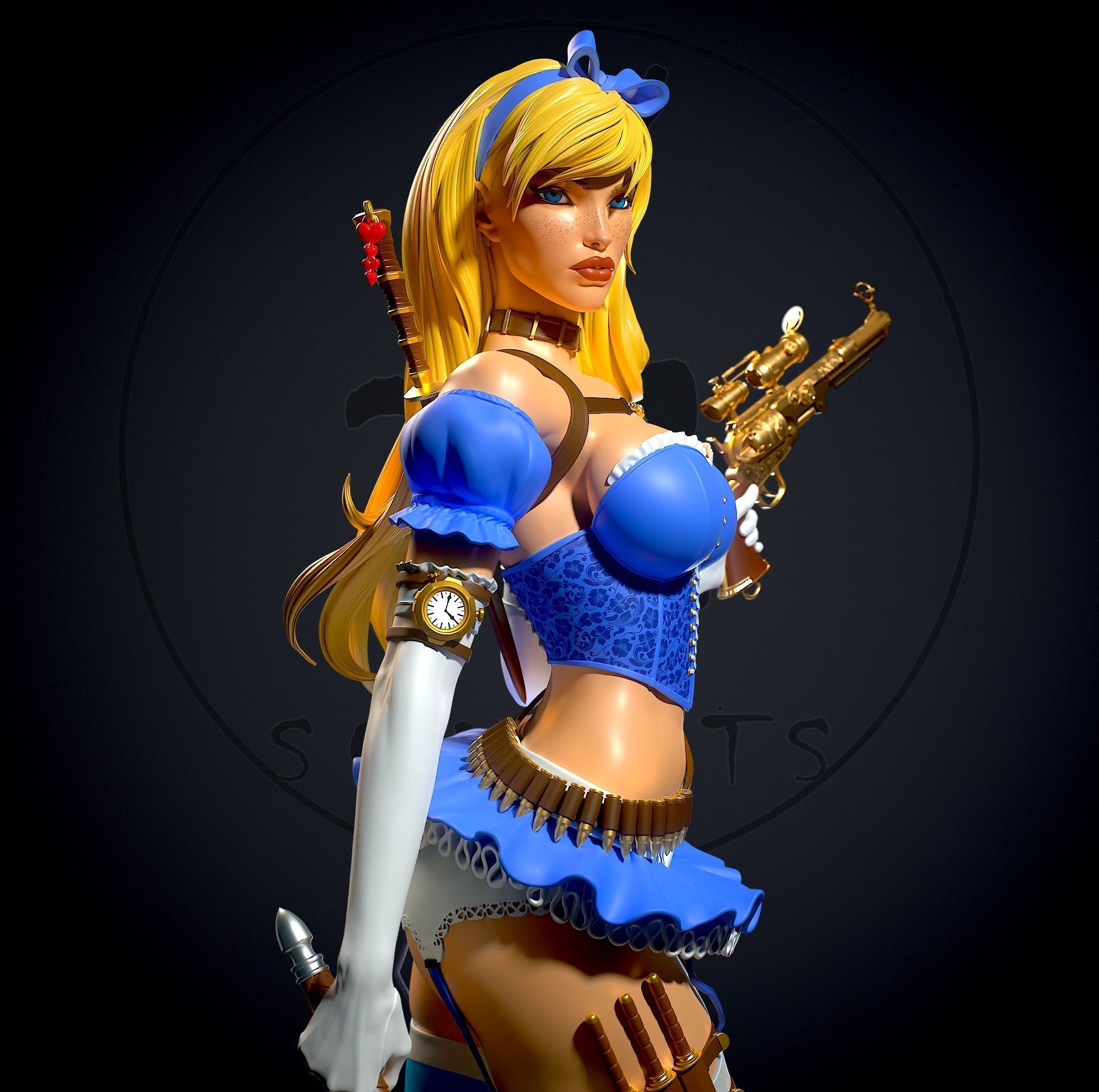 Alice in Wonderland with NSFW 3D print model_8