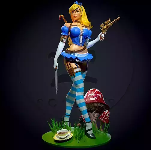 Alice in Wonderland with NSFW 3D print model