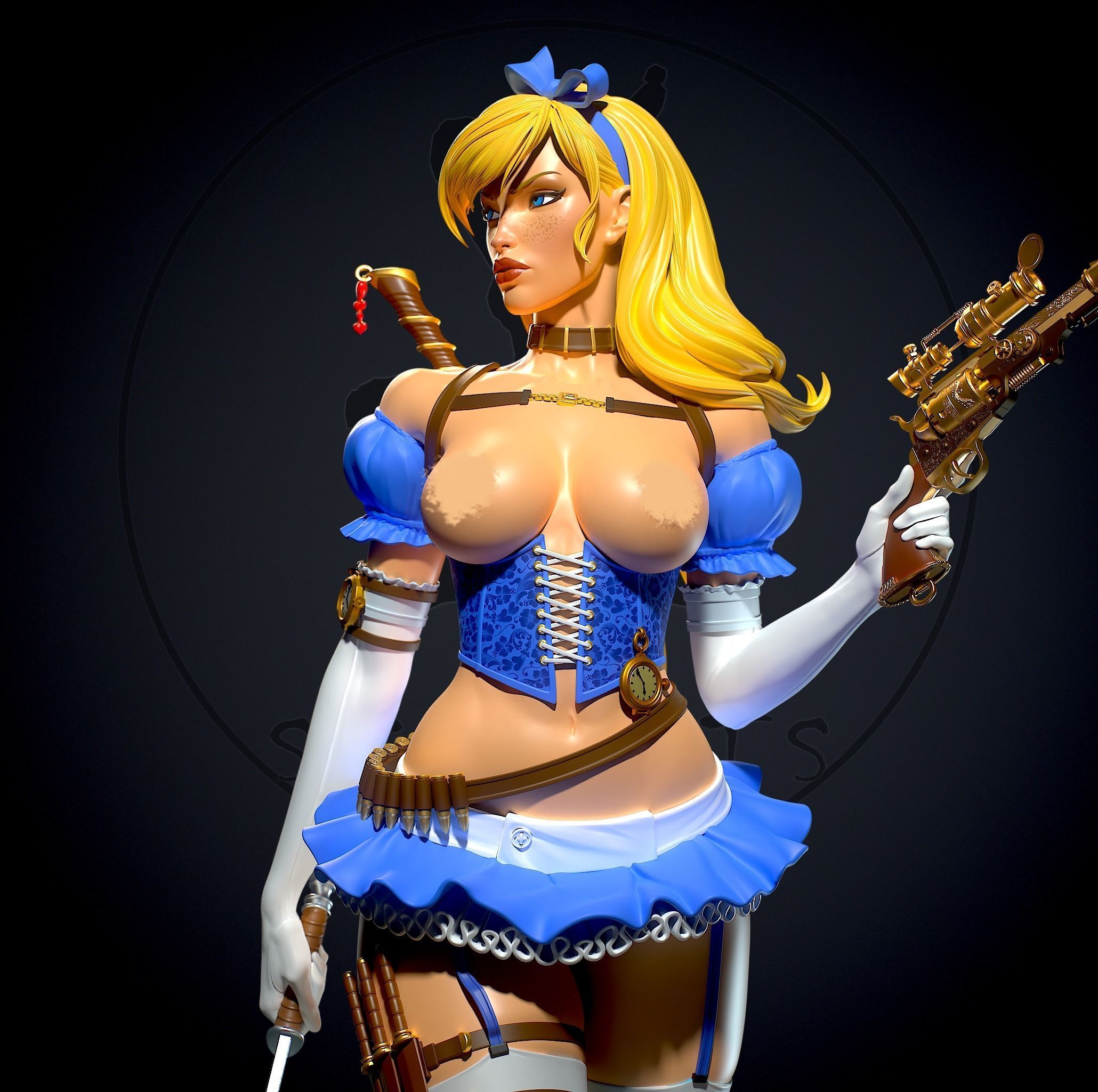 Alice in Wonderland with NSFW 3D print model_10