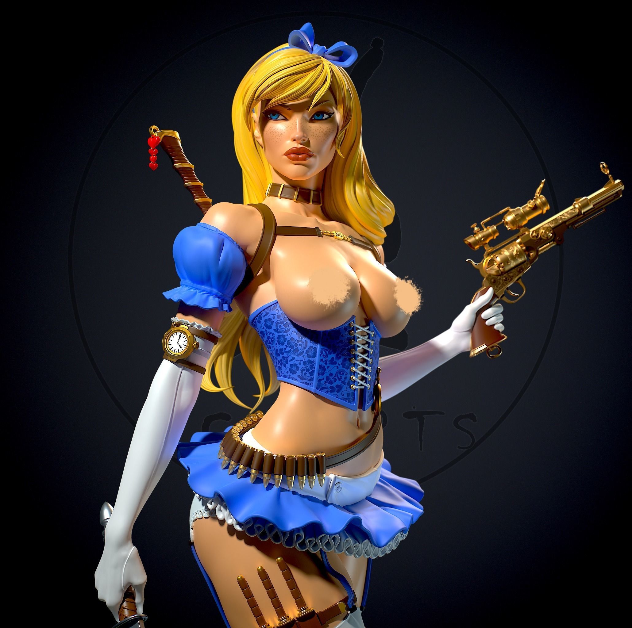 Alice in Wonderland with NSFW 3D print model_9
