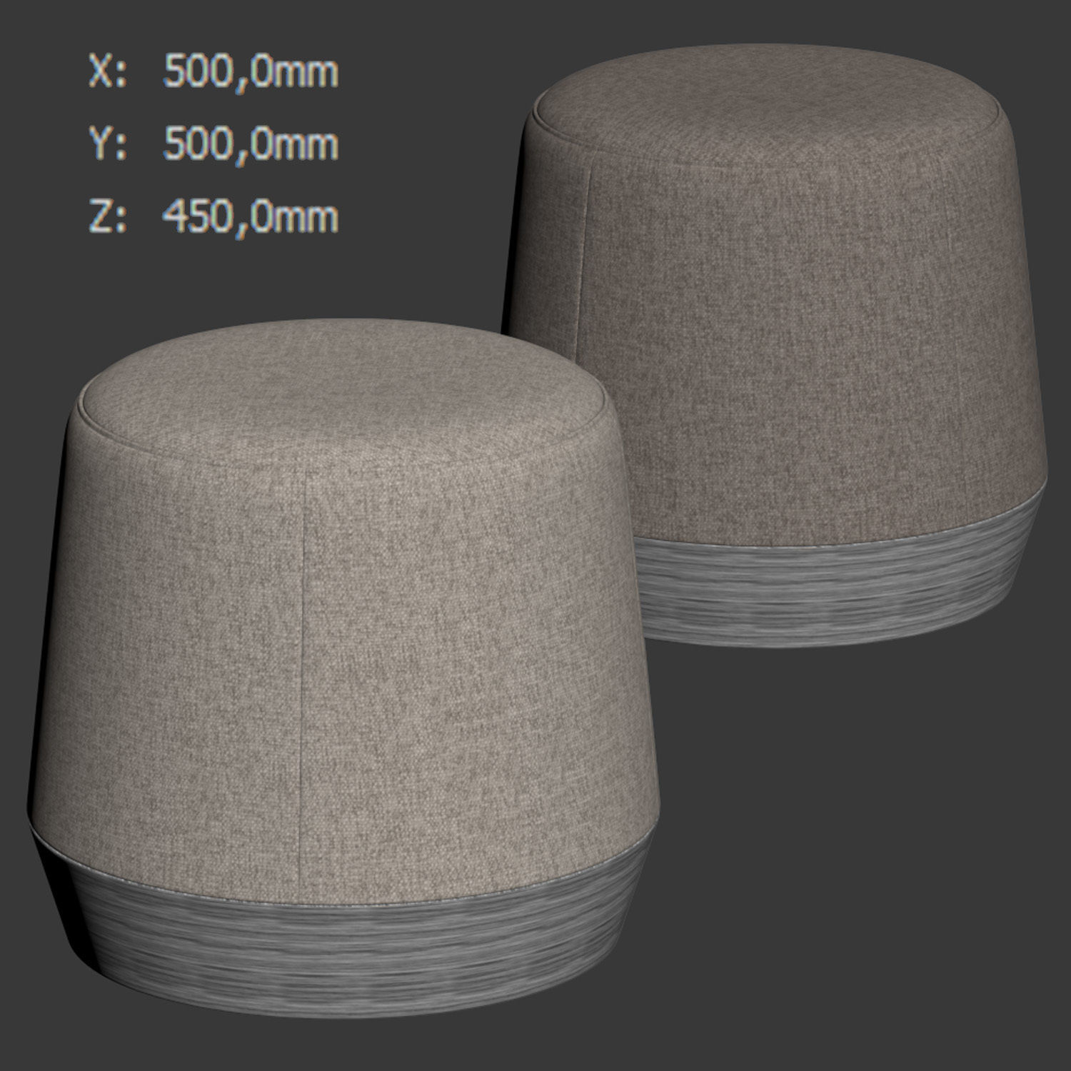 Thimble Ottoman by Barbara Barry  3D model_4