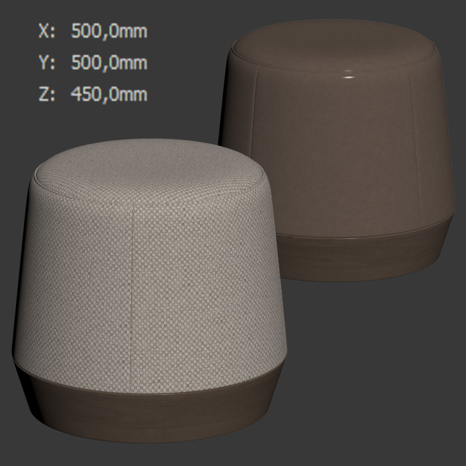 Thimble Ottoman by Barbara Barry  3D model_3