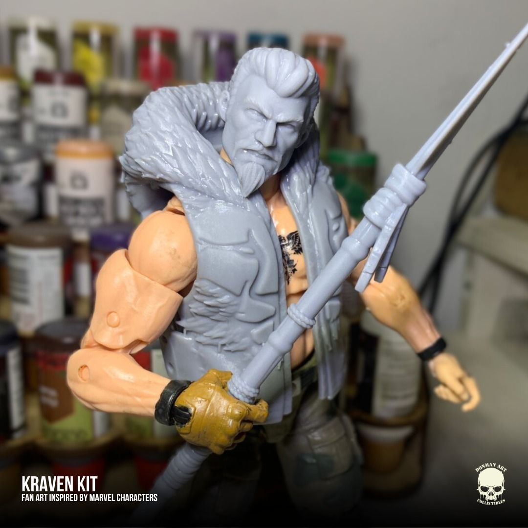 Kraven fan art Kit 3D printable File For Action Figures 3D print model_9