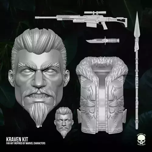 Kraven fan art Kit 3D printable File For Action Figures