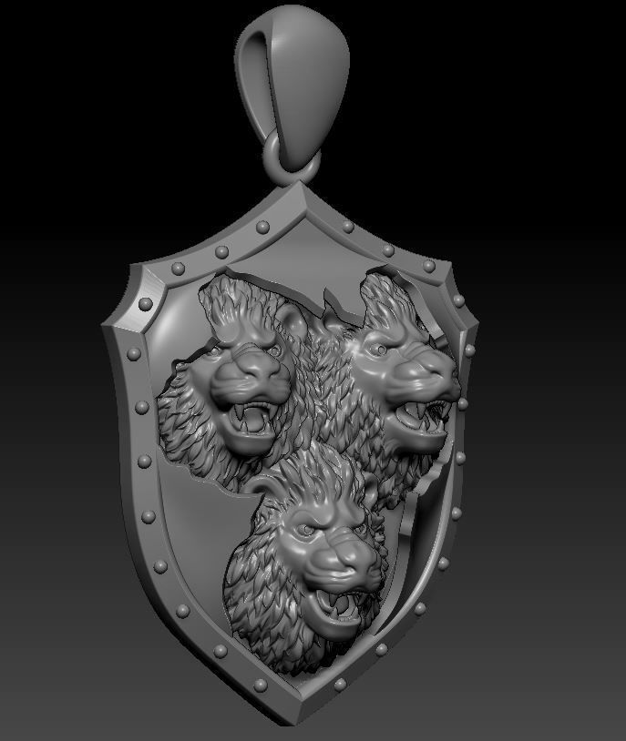 Pendant Lion 3D print model_1