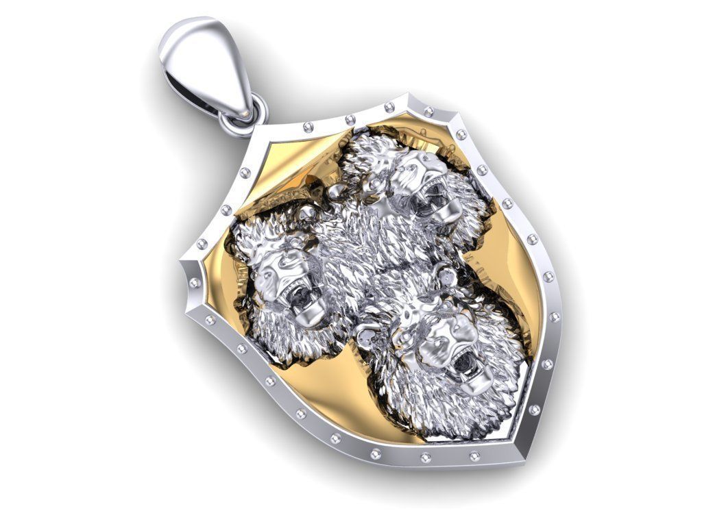 Pendant Lion 3D print model_4