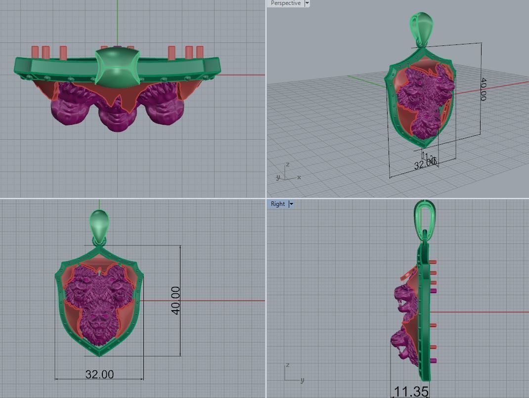 Pendant Lion 3D print model_6