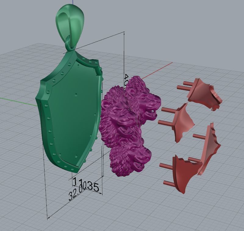 Pendant Lion 3D print model_7