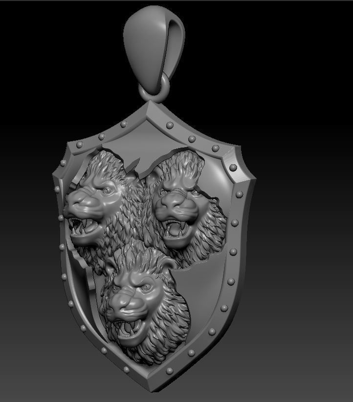 Pendant Lion 3D print model_2