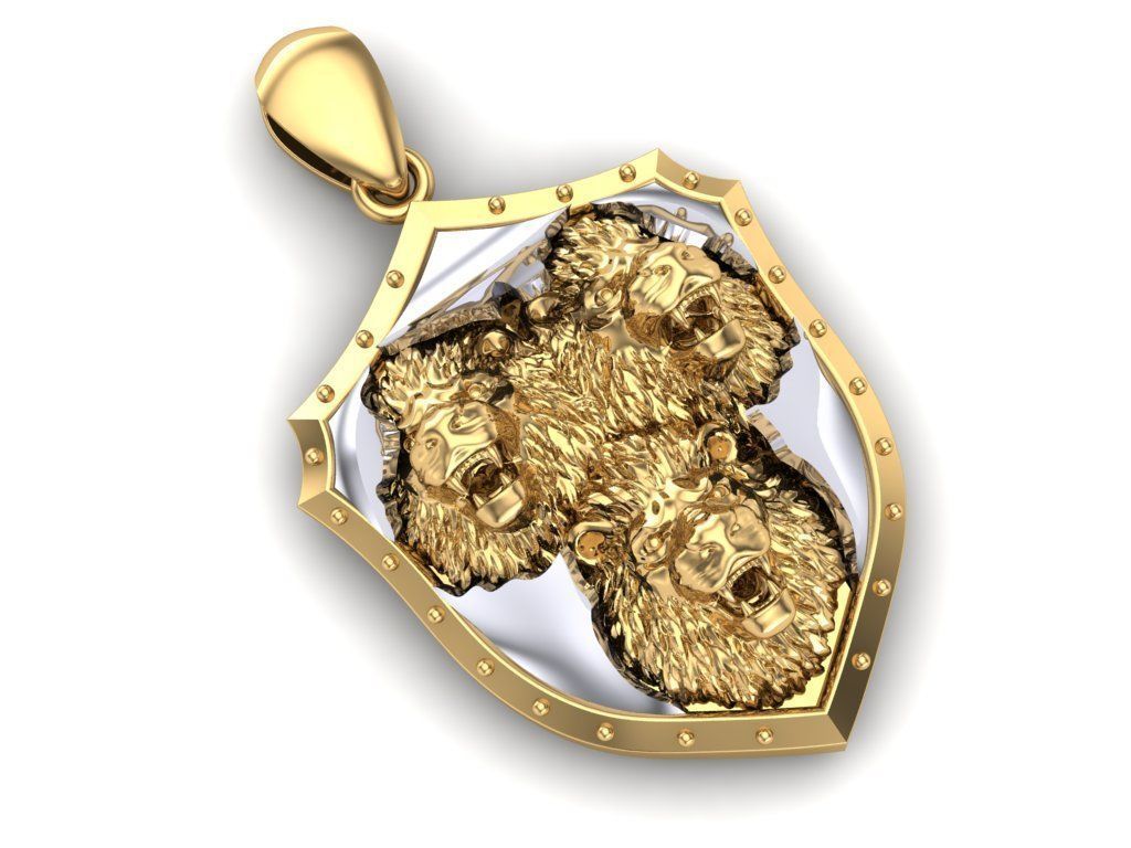 Pendant Lion 3D print model_3