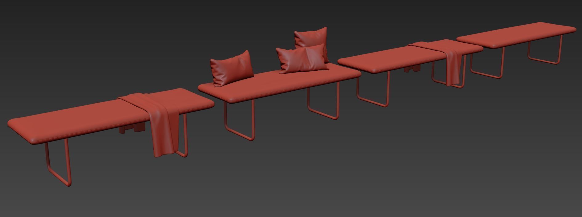 Blow Bench Without Backrest by More 3D model_15