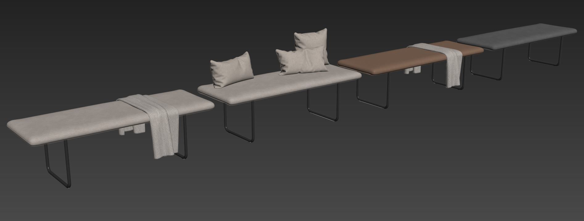 Blow Bench Without Backrest by More 3D model_14