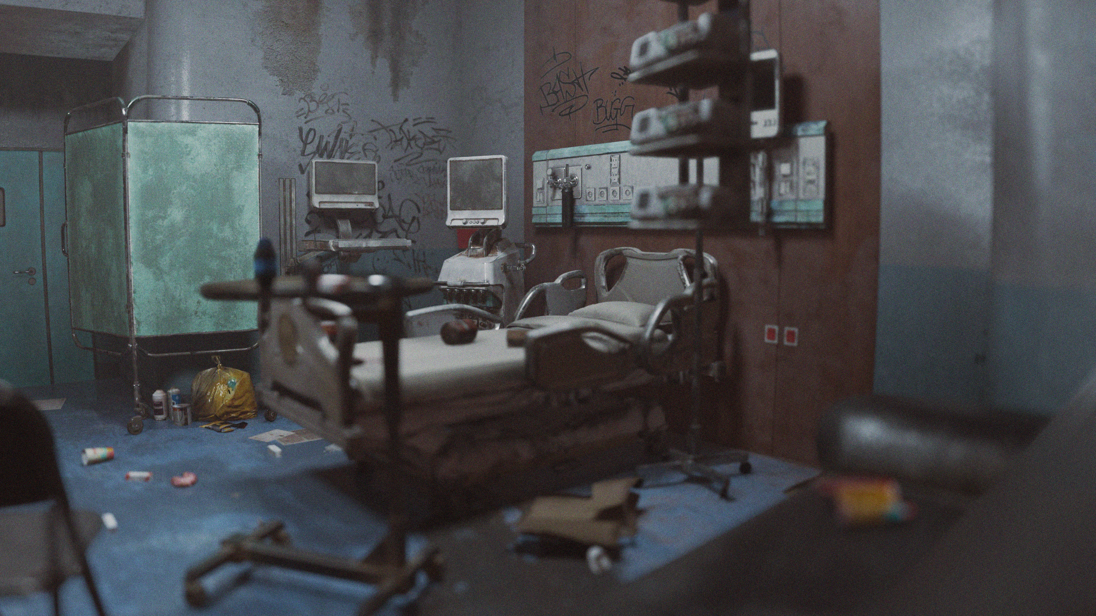 Patient Room Graffity Concept Low-poly 3D model_11