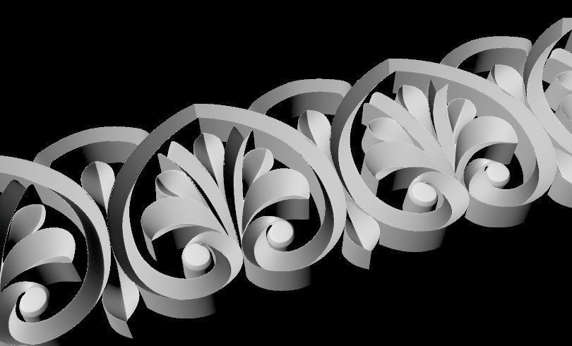 Central decor ornament for furniture 3D model_4