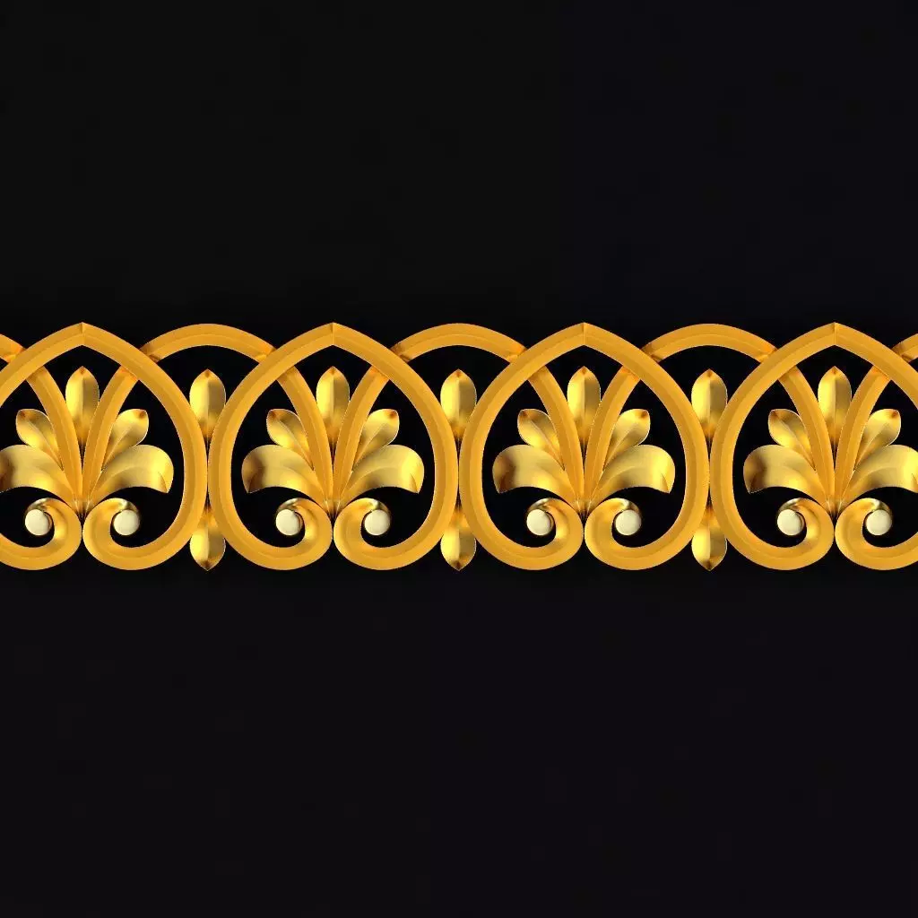 Central decor ornament for furniture 3D model_0