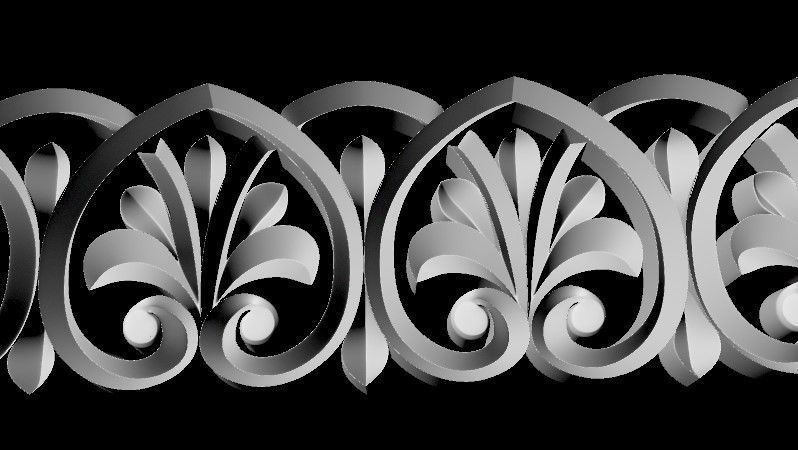 Central decor ornament for furniture 3D model_3