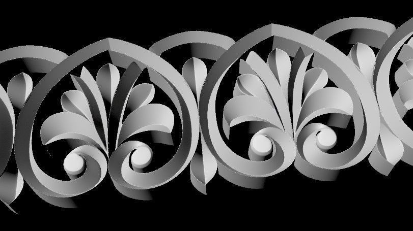 Central decor ornament for furniture 3D model_2
