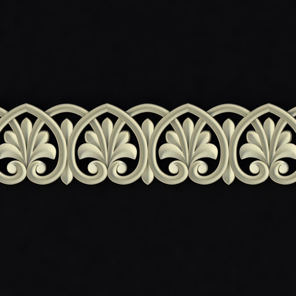 Central decor ornament for furniture 3D model_1