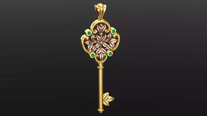 Unique Luxury Floral Key Pendan