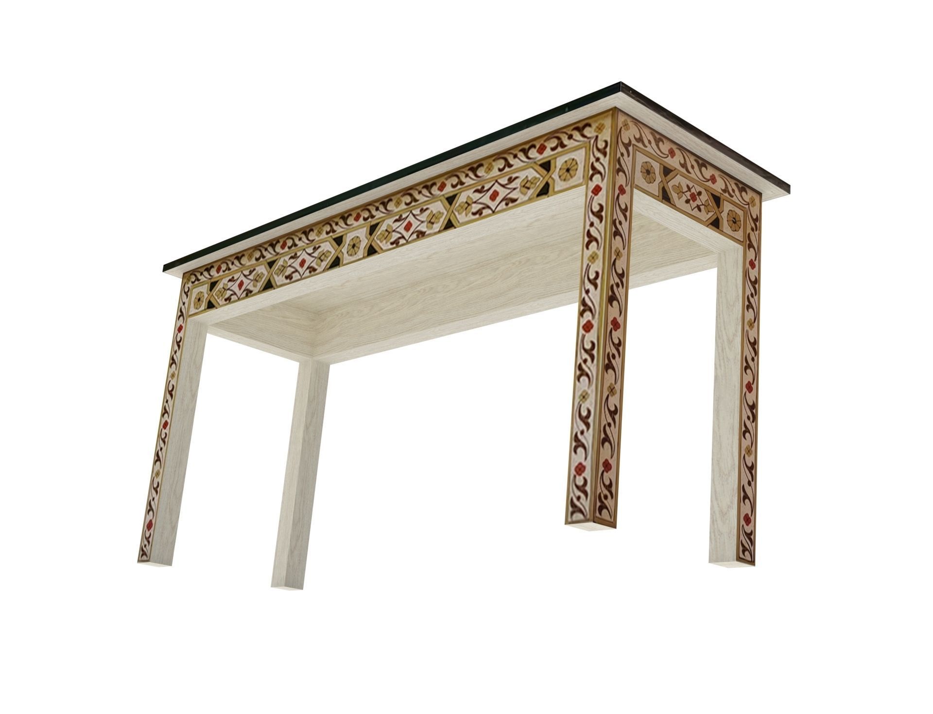 Table office artisanal 3D model_3