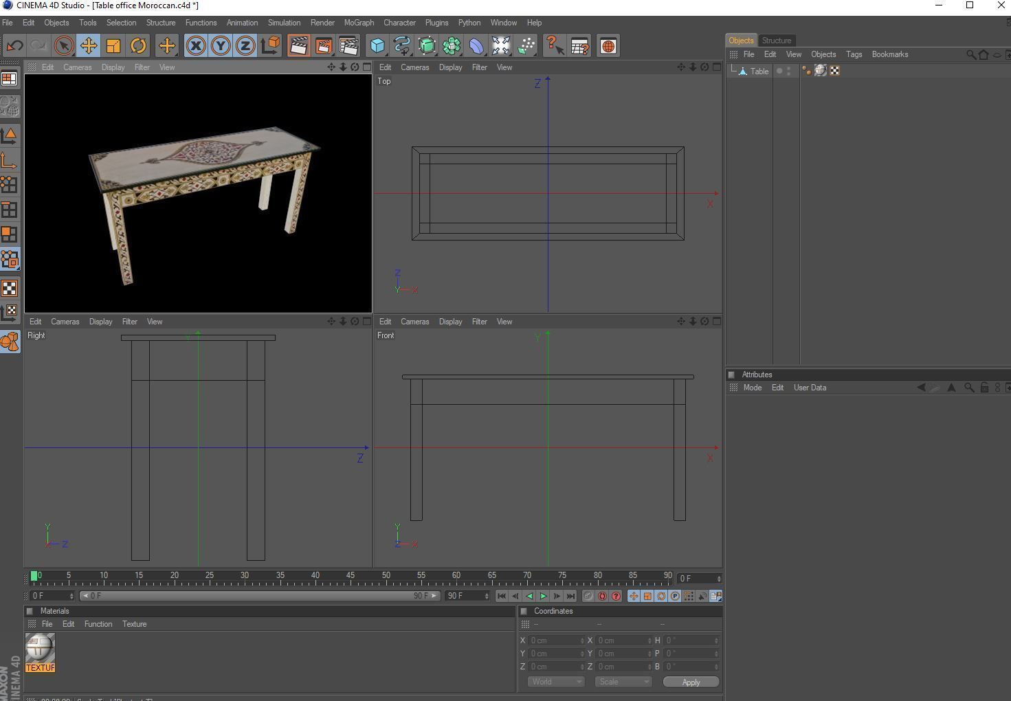 Table office artisanal 3D model_6