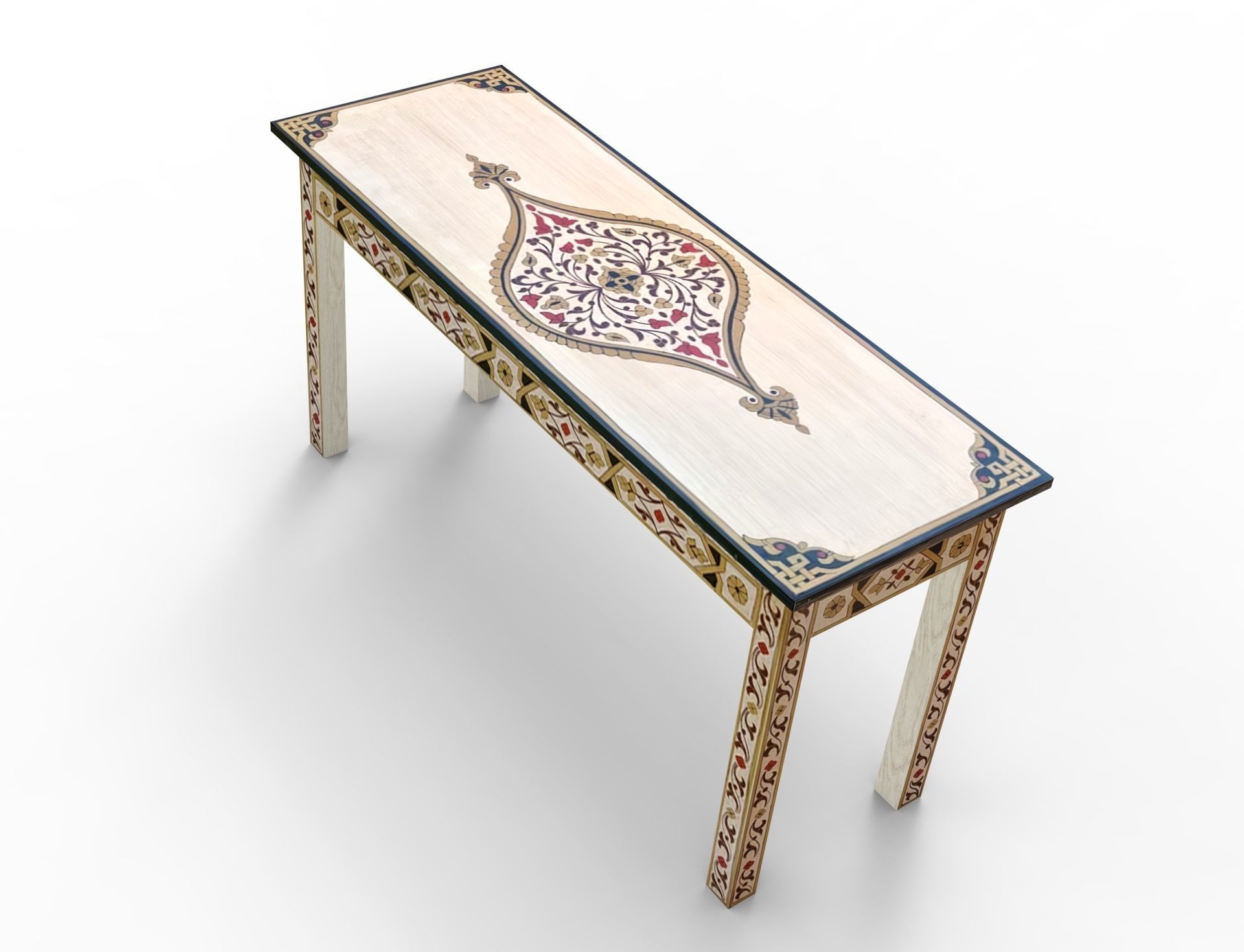 Table office artisanal 3D model_2