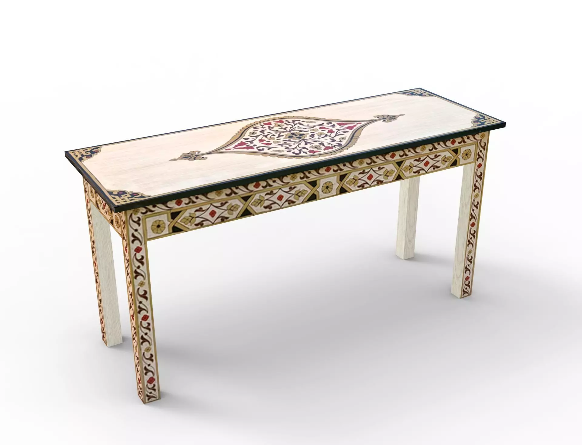 Table office artisanal 3D model_0