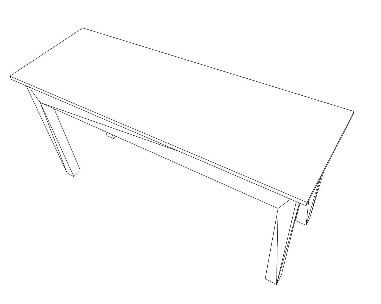Table office artisanal 3D model_12