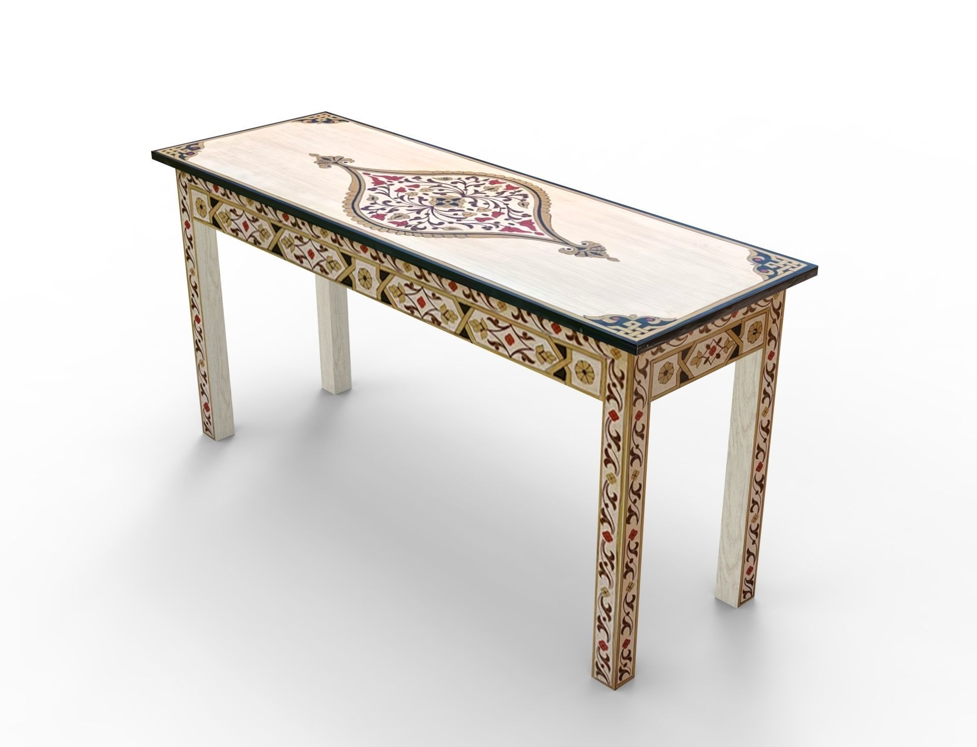 Table office artisanal 3D model_1
